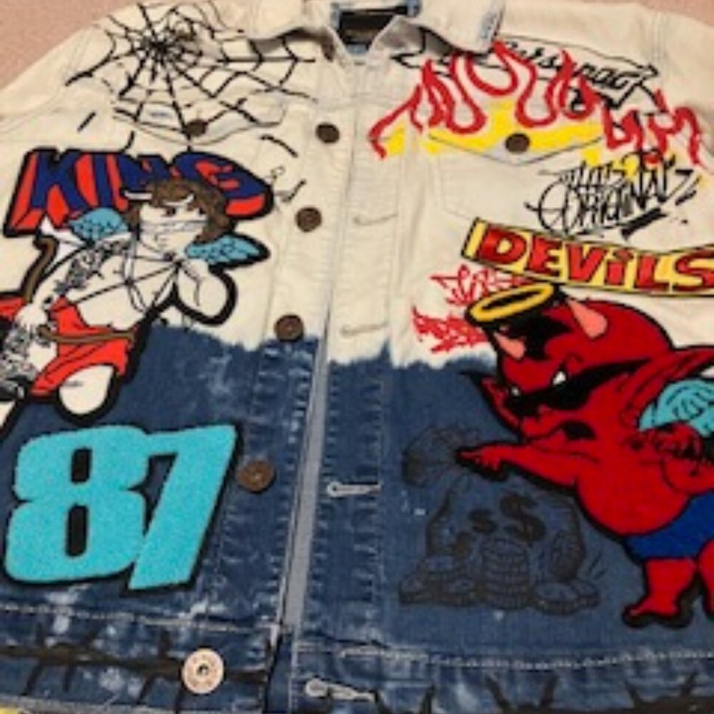 MAJESTIK Denim Jacket ONE OF A KIND Large NWOT Men's